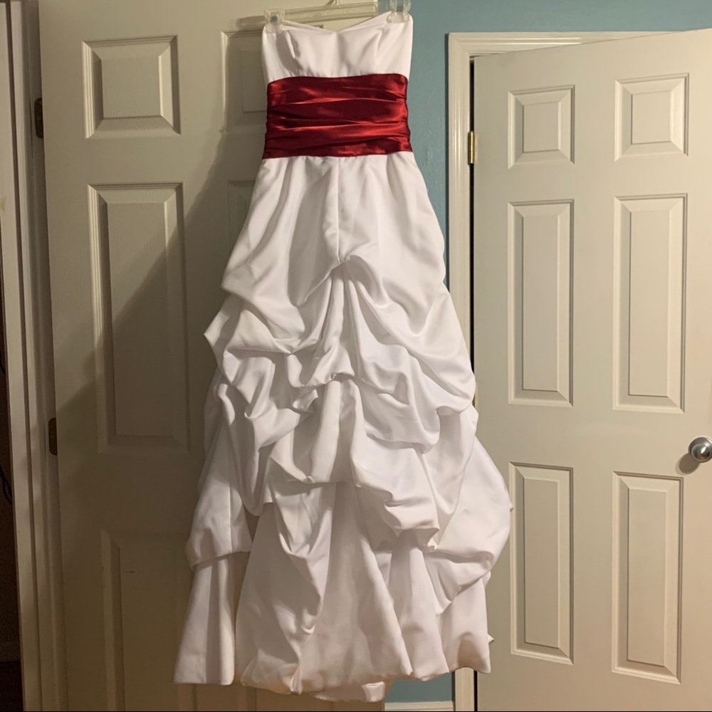 White & Red Gown